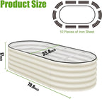 SnugNiture Galvanized Raised Garden Bed, 6x3x1.5ft Oval Metal Planter Box for Planting Outdoor Plants Vegetables