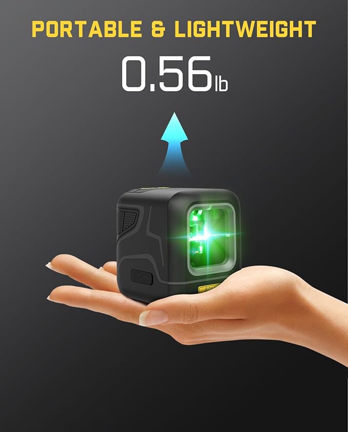 Fanttik D2 Pocket Green Laser Level, 100 ft Self-Leveling Cross Line Laser, Type-C Rechargeable, Rotatable 360 Degree, Pulse Mode, Magnetic Bracket, Carrying Pouch, for Picture Hanging and Home DIY