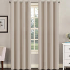 H.VERSAILTEX Blackout Curtain for Living Room Thermal Insulated Window Treatment Curtain Extra Long 108 inch Length Energy Saving Solid Grommet Top Blackout Drape, One Panel, Fog, 52" W x 108" L