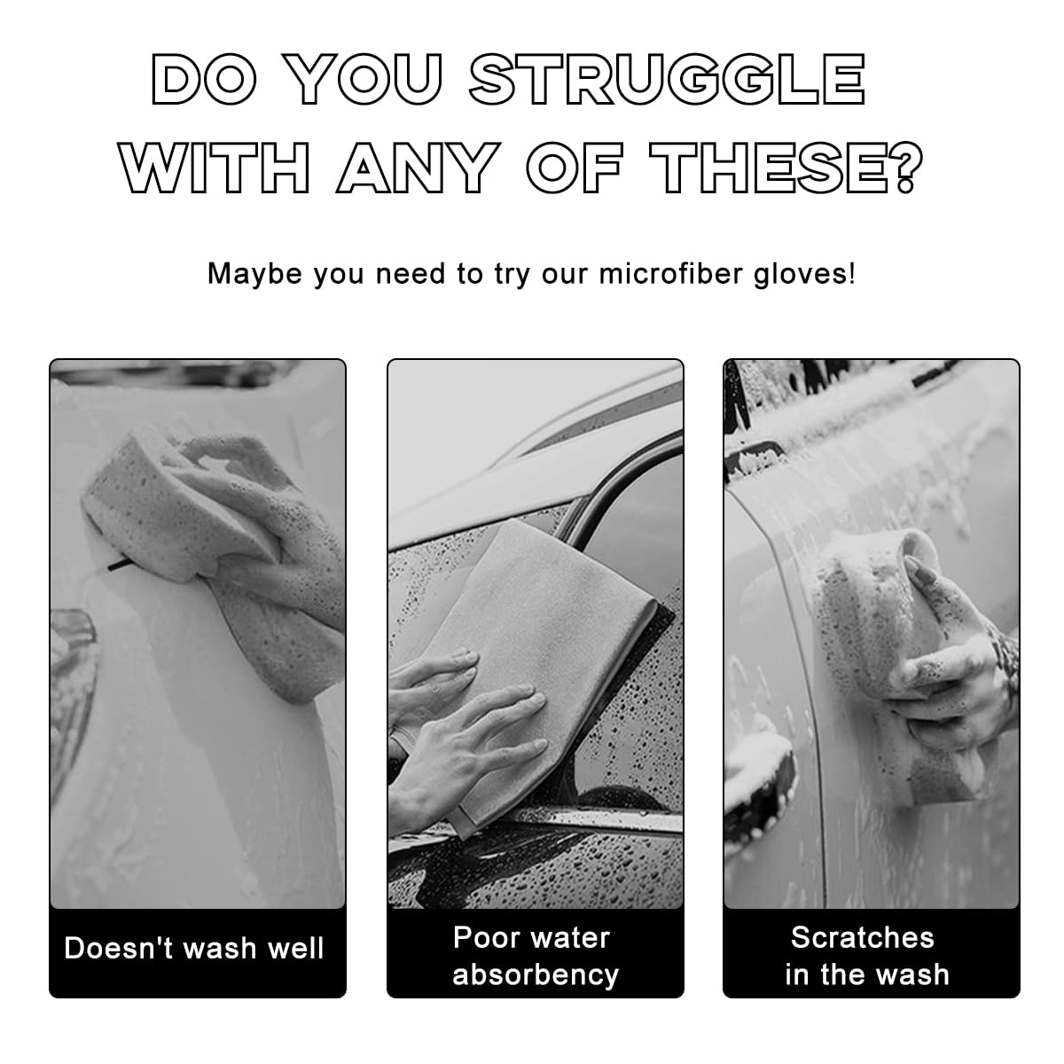 8"×10" Soft & Scratch-Free Premium Plush Microfiber Washing Glove