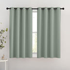 NICETOWN Blackout Curtains 54 inch Length for Bedroom - Grommet Thermal Insulated Solid Window Treatments Room Darkening Drapes for Kids Room/Laundry, Sage Green, W46 x L54, Set of 2