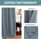 H.VERSAILTEX Blackout Curtains for Bedroom 84 Inches Thermal Insulated Room Darkening Curtains for Living Room, Energy Saving Curtains for Patio Door - Grommet Top (Stone Blue, 1 Panel), 52'W x 84'L
