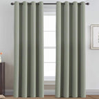 H.VERSAILTEX Blackout Curtain for Living Room Thermal Insulated Window Treatment Curtain Extra Long 108 inch Length Energy Saving Solid Grommet Top Blackout Drape, One Panel, Light Sage，52"W x 108"L