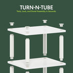 Furinno Just Turn-N-Tube Open Storage Nightstand, 1 Pack, 3-Tier, White/White