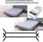 Bed Sheet Holder Straps - Sheet Straps Adjustable Bed Sheet Clips Fasteners Keep Sheets Stays in Place,2Pcs/Set Black