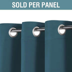 H.VERSAILTEX Blackout Curtain for Living Room Thermal Insulated Window Treatment Curtain Extra Long 96 inch Length Energy Saving Solid Grommet Top Blackout Drape, One Panel, Dark Teal, 52" W x 96" L