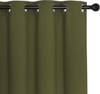 NICETOWN Olive Bedroom Curtains 72 inches Long, Grommet Blackout Thermal Insulated Window Treatment Room Darkening for Bedroom/Home Office, 2 Panels, W37 x L72