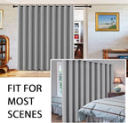 H.VERSAILTEX Blackout Curtains for Sliding Glass Door Room Divider Curtains Noise Reduce Curtain Panel Portable Window Screen Sliding Partition, W180 x L96 inches/8' Tall by 15' Wide, Dove Gray