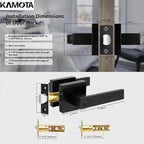 KAMOTA Privacy Door Levers, 4 Pack Matte Black Door Handles Bed and Bath Door Locks Interior Keyless Locksets, Left and Right Hand Reversible