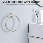 SetSail Towel Holder for Bathroom Wall Silver Towel Ring Stainless Steel Hand Towel Holder 4 Packs Towel Hanger for Bathroom, Kitchen Drill Hole