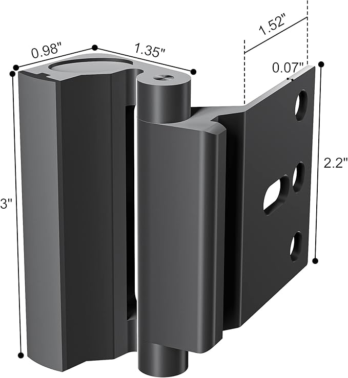 2Pack Door Reinforcement Lock Withstands 800lbs of Force - Black Extra Proof Door Lock for Kids Safety Drilling Required,Prevents Unauthorized Entry,Add a Door Security Locks for Home Safety & Privacy