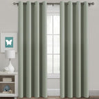 H.VERSAILTEX Light Sage Green Curtains for Bedroom Thermal Insulated Living Room Curtains 90 Inch Long Room Darkening Privacy Protection Window Curtain Panels/Drapes for Nursery, 2 Panels, Light Sage