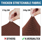 H.VERSAILTEX 4 Piece Stretch Sofa Covers for 3 Cushion Couch Covers for Living Room Furniture Slipcovers (Base Cover Plus 3 Seat Cushion Covers) Thicker Jacquard Fabric (Large Sofa, Burnt Brick)
