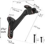 khtumeware 2 Pack 3 Inch Oil Rubbed Bronze Hand Rail Bracket Heavy Duty Hardware for Stairways, Home or Office Vintage Stair Support Handrail Brackets