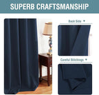 H.VERSAILTEX Blackout Curtain for Living Room Extra Long, Thermal Insulated Bedroom Curtains Grommet Top, Noise Reducing Patio Door Curtain - Navy Blue, One Panel, 52'W x 102'L
