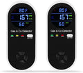 2 Packs Combination Natural-Gas and Carbon-Monoxide-Detector,Koabbit 4-in-1 CO/LPG/LNG Explosive Gas Detector Alarm with Temperature(°F) & Humidity for Home,RV,Hotel,Apartment