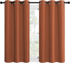 NICETOWN Bedroom Curtains 50 inches Long, Privacy and Thermal Insulated Blackout Drapes for Windows (Burnt Orange, 1 Pair, 42 x 50 inches)