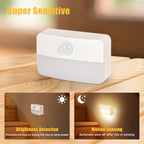 16 Pack Motion Sensor Stair Light for Indoor, Battery Operated Closet Lights, Stick on Anywhere Hallway Lamp, Portable Led Night Lamps for Bedroom Under Cabinet Kitchen