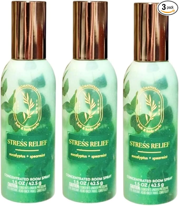 Bath and Body Works Concentrated Room Spray 1.5 oz each - Pack of 3 - Packaging May Vary (Eucalyptus Spearmint)
