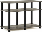 Furinno Romain Turn-N-Tube Stand for TV up to 40 Inch, 40-Inch, French Oak/Black