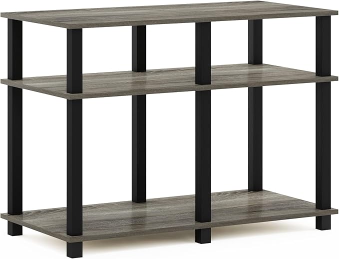 Furinno Romain Turn-N-Tube Stand for TV up to 40 Inch, 40-Inch, French Oak/Black