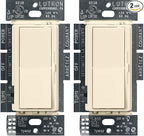 Lutron Diva LED+ Dimmer Switch for Dimmable LED, Halogen and Incandescent Bulbs, 150W/Single-Pole or 3-Way, DVCL-153P-AL, Almond (Pack of 2)