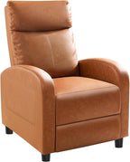 Homall Recliner Chair, Recliner Sofa PU Leather for Adults, Recliners Home Theater Seating with Lumbar Support, Reclining Sofa Chair for Living Room (Khaki, Leather)