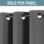 H.VERSAILTEX Blackout Curtain for Living Room Small Window Kitchen Blackout Curtains 45 inch Length Energy Saving Solid Grommet Blackout Drape, One Panel, Charcoal Gray, 52" W x 45" L
