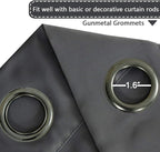 H.VERSAILTEX Blackout Patio Curtains 100 x 84 Inches for Sliding Door Extral Wide Blackout Curtain Panels Thermal Insulated Room Divider - Grommet Top, 7' Tall by 8.5' Wide - Charcoal Gray