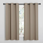 NICETOWN Window Curtain Panels, Thermal Insulated Solid Grommet Blackout Draperies/Drapes for Basement (Taupe, 1 Pair, 34 by 54-inch)