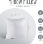 Utopia Bedding 12x12 Pillow Inserts, Set of 2, White – Indoor Decorative Throw Pillows for Bed, Sofa & Couch – Soft, Supportive & Fluffy Cushion Inserts
