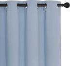 NICETOWN Room Divider Curtain 132 Inches Long, Wide Blackout Sliding Door Curtain for Bedroom, Room Darkening Privacy Window Curtain for Patio Door (1 Panel Set, Vintage Blue, 80 x 132 Inch)