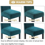 H.VERSAILTEX Velvet Dining Chair Covers Stretch Chair Covers for Dining Room Set of 2 Parson Chair Slipcovers Chair Protectors Covers Dining, Soft Thick Solid Velvet Fabric Washable, Deep Teal