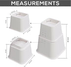 Utopia Bedding Bed Riser, 3 & 5 Inches Adjustable Furniture Risers for 8 Inch Combined Furniture Lift, Under Bed Storage & Dorm Room Essential, Supports Up to 1,300 lbs (36 Set, White)