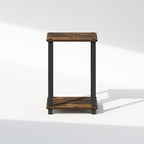 Furinno Simplistic Night Stand, 2-Tier Small Nightstand with Open Shelf, Toolless Assembly Bedside Table, End Table, Side Table, for Bedroom, Closet, Dorm, Amber Pine