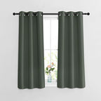 NICETOWN Blackout Curtains 48 inch Long for Bedroom - Window Treatment Thermal Insulated Blinds Solid Grommet Vertical Drapes for Kitchen, Dark Mallard, Set of 2, W37 x L48