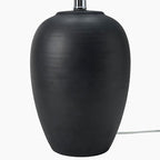 Nourison Home 23" Black Vintage Distressed Ceramic Pot Table Lamp for Bedroom, Living Room, End Table, with White Tapered Drum Shade