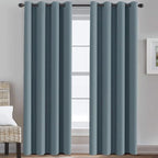 H.VERSAILTEX Blackout Curtain for Living Room Thermal Insulated Window Treatment Curtain Extra Long 108 inch Length Energy Saving Solid Grommet Top Blackout Drape, One Panel, Stone Blue，52"W x 108"L