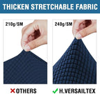 H.VERSAILTEX 4 Piece Stretch Sofa Covers for 3 Cushion Couch Covers for Living Room Furniture Slipcovers (Base Cover Plus 3 Seat Cushion Covers) Thicker Jacquard Fabric (Large Sofa, Navy)