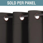 H.VERSAILTEX Brown Blackout Curtains for Living Room 120 Inches Length, Blackout Curtains for Bedroom Curtains & Drapes Thermal Insulated Drapes - Chocolate Brown, 1 Panel, 52" W x 120" L