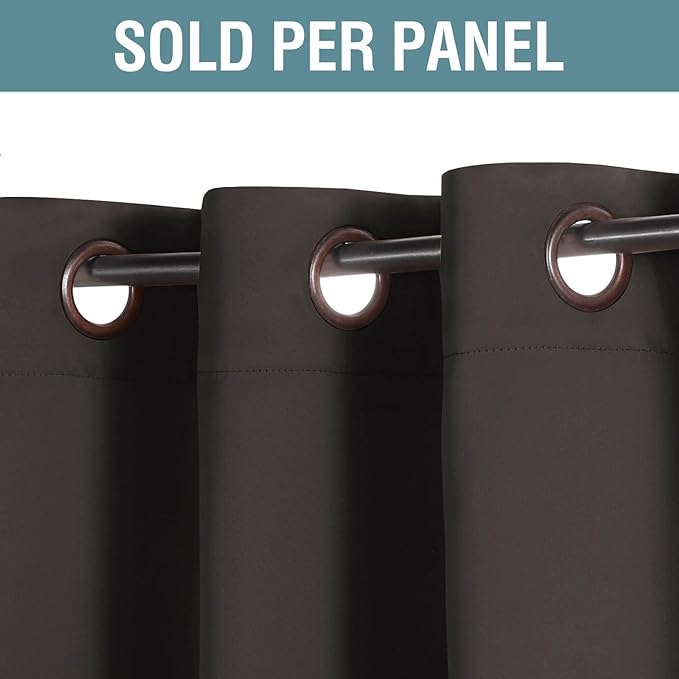 H.VERSAILTEX Brown Blackout Curtains for Living Room 120 Inches Length, Blackout Curtains for Bedroom Curtains & Drapes Thermal Insulated Drapes - Chocolate Brown, 1 Panel, 52" W x 120" L