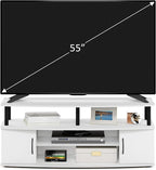 Furinno Jaya Entertainment Center Stand Unit/TV Desk for up to 55 inch, White/Black