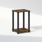Furinno Simplistic Night Stand, 2-Tier Small Nightstand with Open Shelf, Toolless Assembly Bedside Table, End Table, Side Table, for Bedroom, Closet, Dorm, Amber Pine