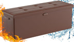 DocSafe Storage Ottoman Bench,Fireproof＆Waterproof Folding Bench with Lock(15”x 43”x15”),Leather Storage Chest with Handles＆2 Extra Boxes,Ottoman Safe for Bedroom,Living Room,Home Office,Brown