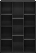Furinno LUDER Book Shelf, 11-Cube Bookshelf, Reversible Bookcase, 9.4 x 29.1 x 41.7, Easy Assembly, for Living Room, Bedroom, Home Office, Blackwood