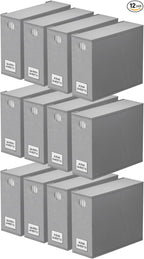 SpaceAid 12 Pack Bed Sheet Organizers and Storage, Foldable Sheet Organizer for Linen Closet, Sheets Set Folder Keeper with Window XL (Queen & King Size) Bedding Container (Gray, 12 Pack)