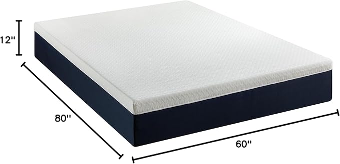Zinus 12 Inch Queen Cooling Comfort Hybrid Mattress [New Version], Fiberglass Free, Medium Firm Feel, Motion Isolation, Certified Safe Foams & Fabric