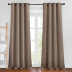 NICETOWN Cappuccino Blackout Bedroom Curtains 96 inches Long, Grommet Thermal Insulated Room Darkening Window Treatments Sound Reducing for Living Room, W46 x L96, 2 Panels