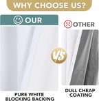 H.VERSAILTEX Linen Blackout Curtains 54 Inches Long 100% Blackout Thermal Insulated Textured Linen Look Curtain Draperies Anti-Rust Grommet, Energy Saving with White Liner, 2 Panels, Bright White