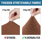H.VERSAILTEX 3 Piece Stretch Sofa Covers for 2 Cushion Sofa Couch Covers for Living Room Sofa Slipcovers (Base Cover Plus 2 Seat Cushion Covers) Thicker Jacquard Fabric(Large Sofa, Caramel)